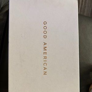 Good American Women Brown Suede Square Toe Block Heel Thong Sandal  Sz:8